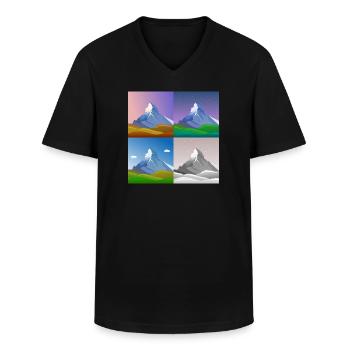 bunte Berge, Matterhorn, Schweiz, Alpen, alps - Männer-T-Shirt mit V-Ausschnitt - Schwarz - Vorne - AI Model Male 178 dark (178cm)
