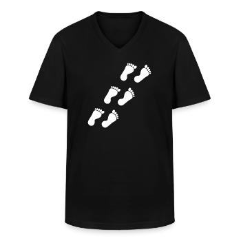 Fuß Füße Fußpflege Podologie Geschenk Geschenkidee - Männer-T-Shirt mit V-Ausschnitt - Schwarz - Vorne - AI Model Male 178 dark (178cm)