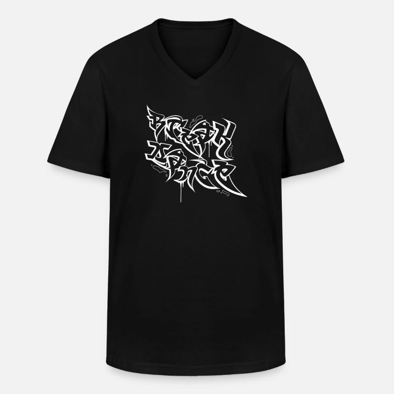 Breakdance Graffiti - Männer-T-Shirt mit V-Ausschnitt - Schwarz