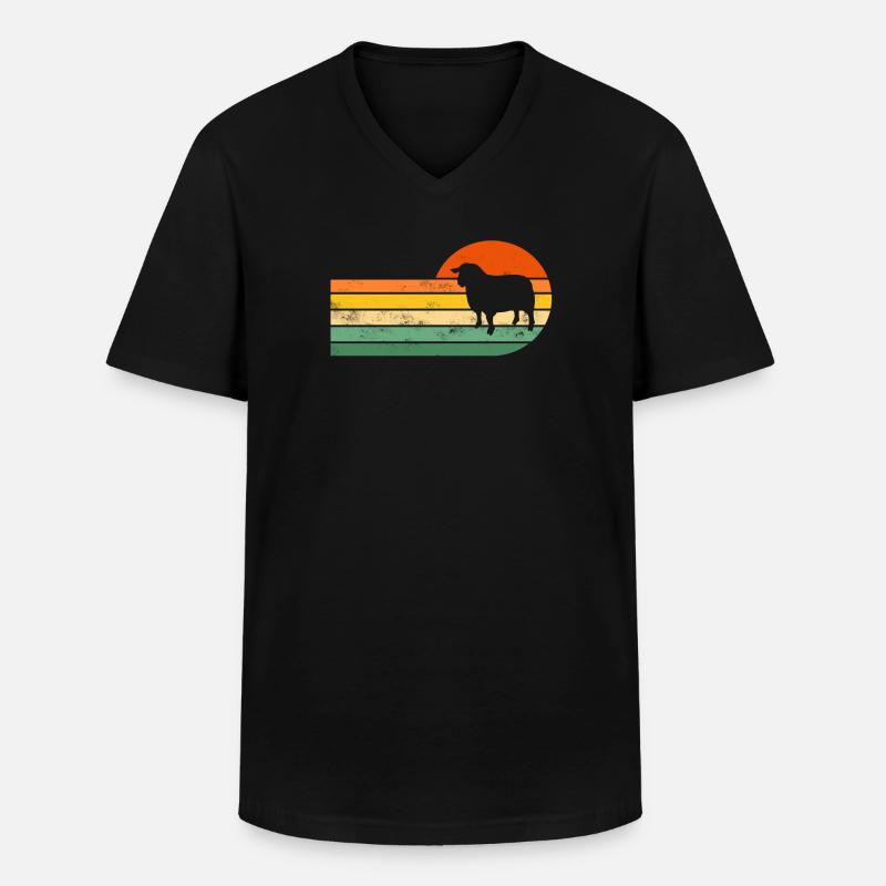 Schaf Schafe - Männer-T-Shirt mit V-Ausschnitt - Schwarz
