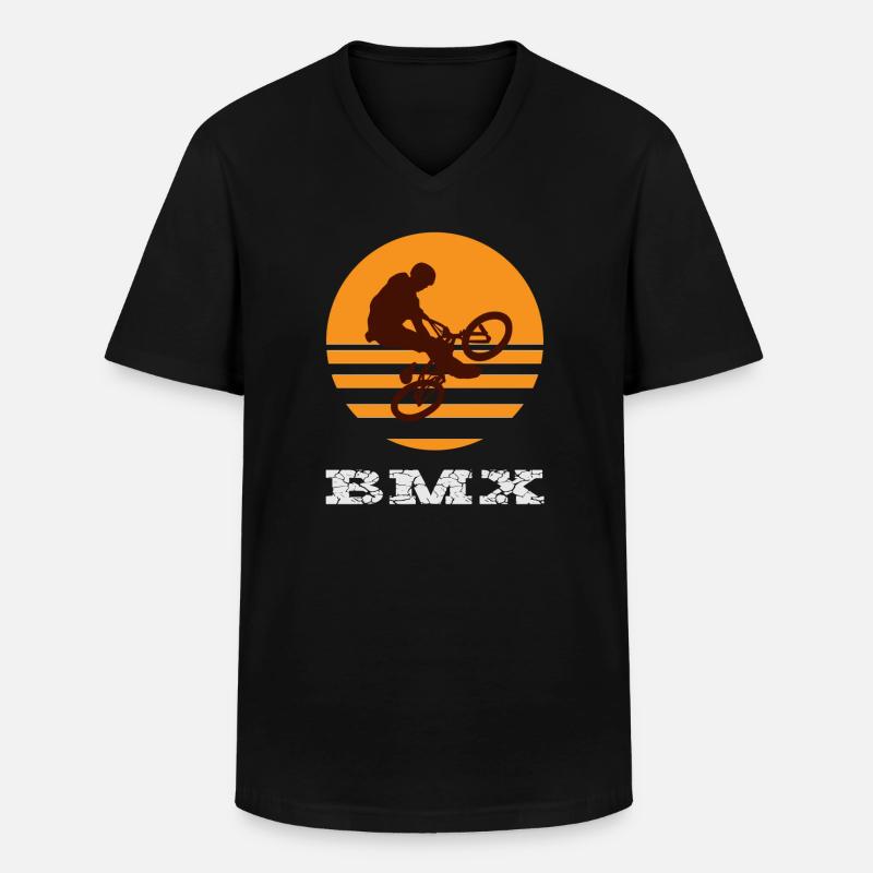 BMX - Männer-T-Shirt mit V-Ausschnitt - Schwarz