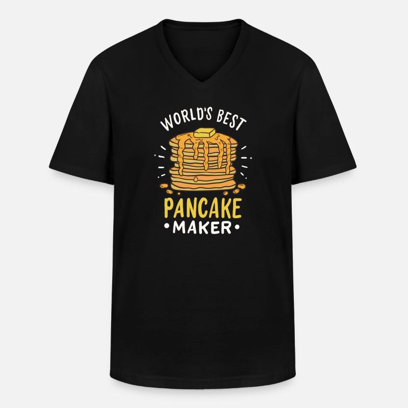 Pfannkuchen - Männer-T-Shirt mit V-Ausschnitt - Schwarz