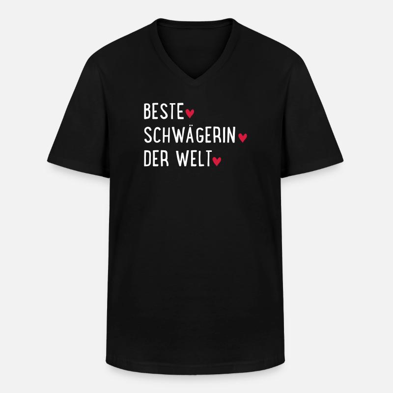 Beste Schwägerin der Welt - Männer-T-Shirt mit V-Ausschnitt - Schwarz