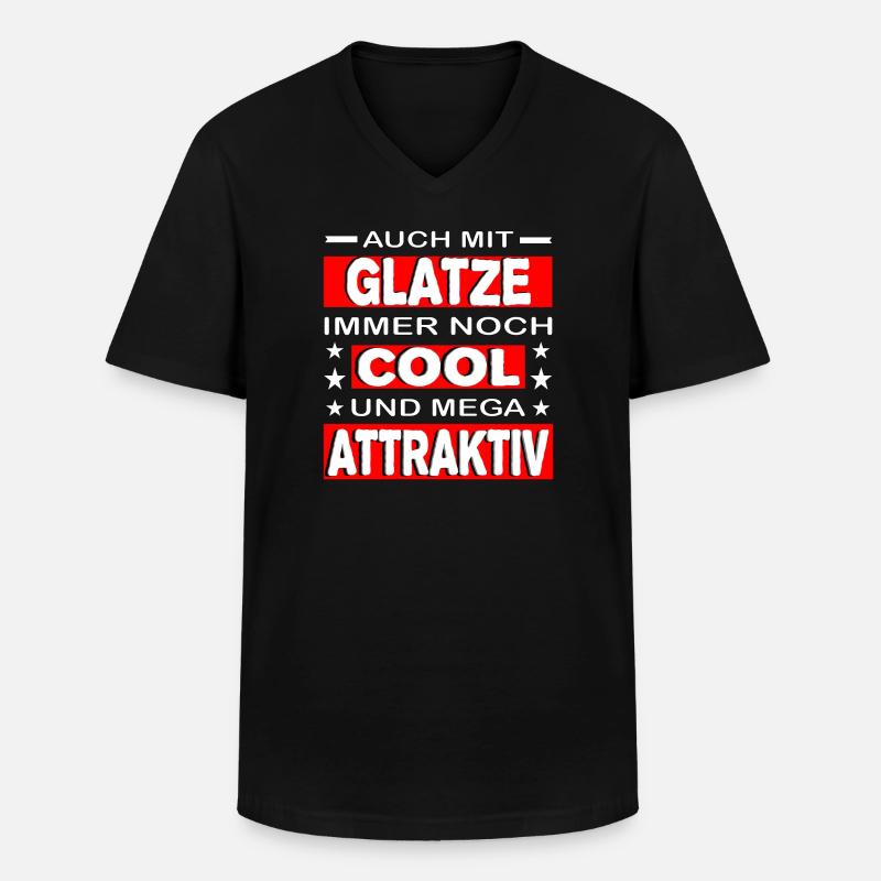 Glatze - Männer-T-Shirt mit V-Ausschnitt - Schwarz