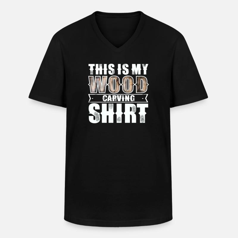 Holzschnitzen - Männer-T-Shirt mit V-Ausschnitt - Schwarz