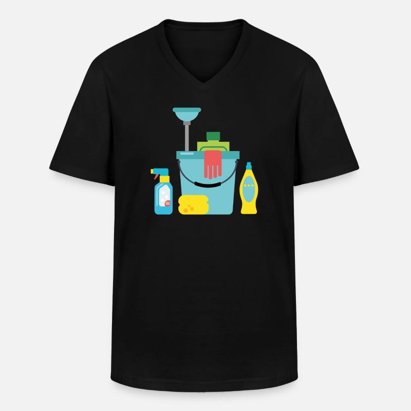 Putzmittel - Männer-T-Shirt mit V-Ausschnitt - Schwarz
