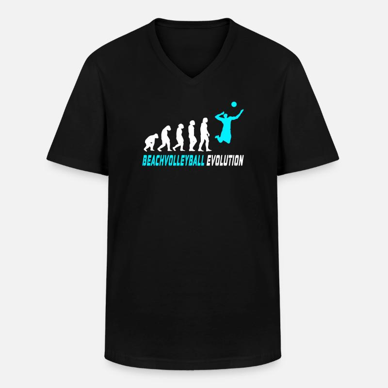 Beachvolleyball Evolution Design / Geschenkidee - Männer-T-Shirt mit V-Ausschnitt - Schwarz
