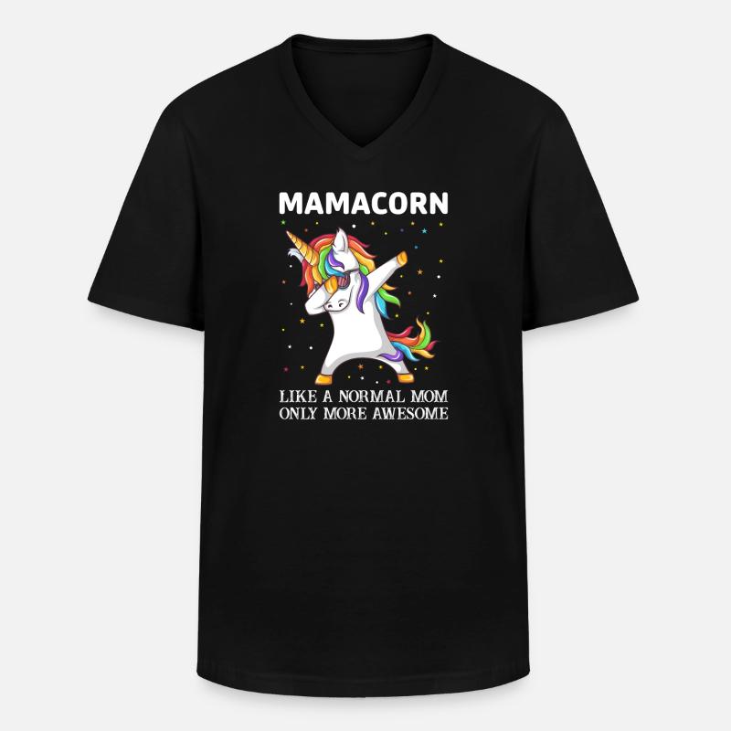 Mamacorn - Männer-T-Shirt mit V-Ausschnitt - Schwarz