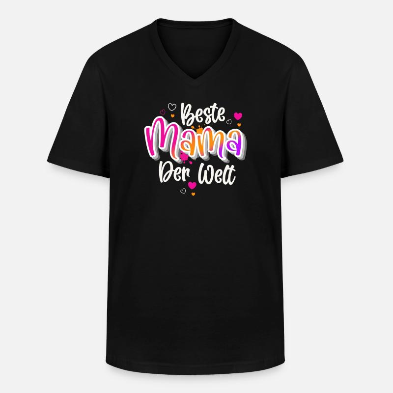 Beste Mama Der Welt - Männer-T-Shirt mit V-Ausschnitt - Schwarz