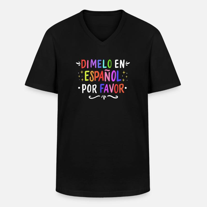 Spanisch Spanischlehrer Sprache - Männer-T-Shirt mit V-Ausschnitt - Schwarz