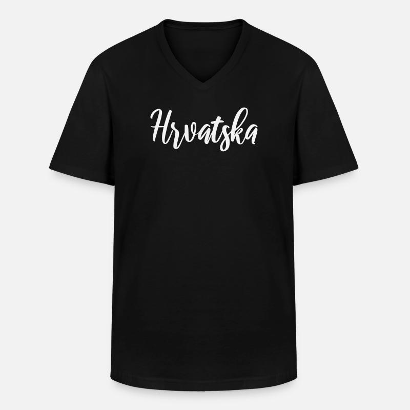 Hrvatska Script Identity - Männer-T-Shirt mit V-Ausschnitt - Schwarz
