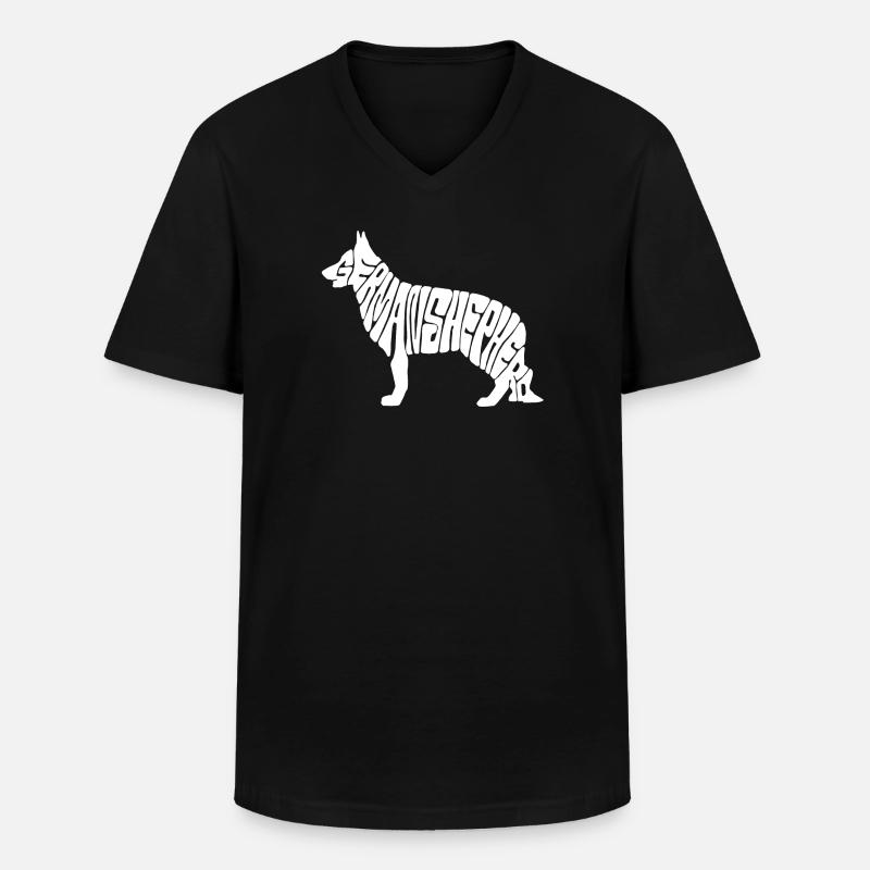 german shepherd - Männer-T-Shirt mit V-Ausschnitt - Schwarz