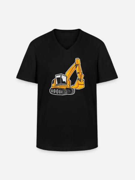 Löffelbagger Ausgräber Bagger - Männer-T-Shirt mit V-Ausschnitt - Schwarz