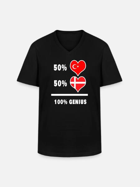 Denmark and Turkey awesome / gift - Men's V-Neck T-Shirt - black