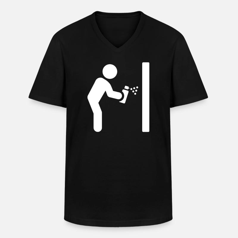 Graffiti Sprayer - Männer-T-Shirt mit V-Ausschnitt - Schwarz