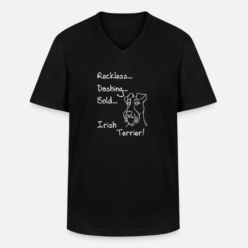 Kühner Irish Terrier - Männer-T-Shirt mit V-Ausschnitt - Schwarz
