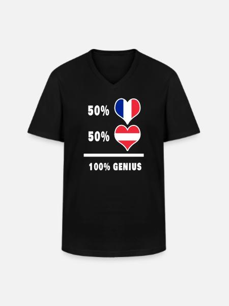 France and Austria Ingenious / Gift - Men's V-Neck T-Shirt - black