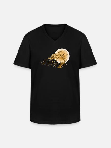 Japonais Mode Style 03 - T-shirt col V Homme - noir