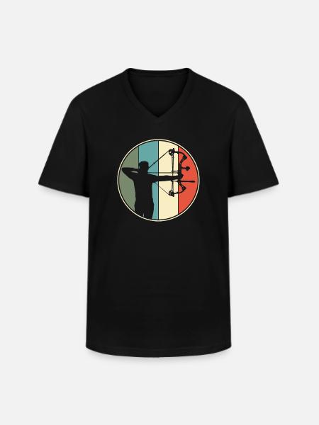 Archery Archery Retro - Men's V-Neck T-Shirt - black