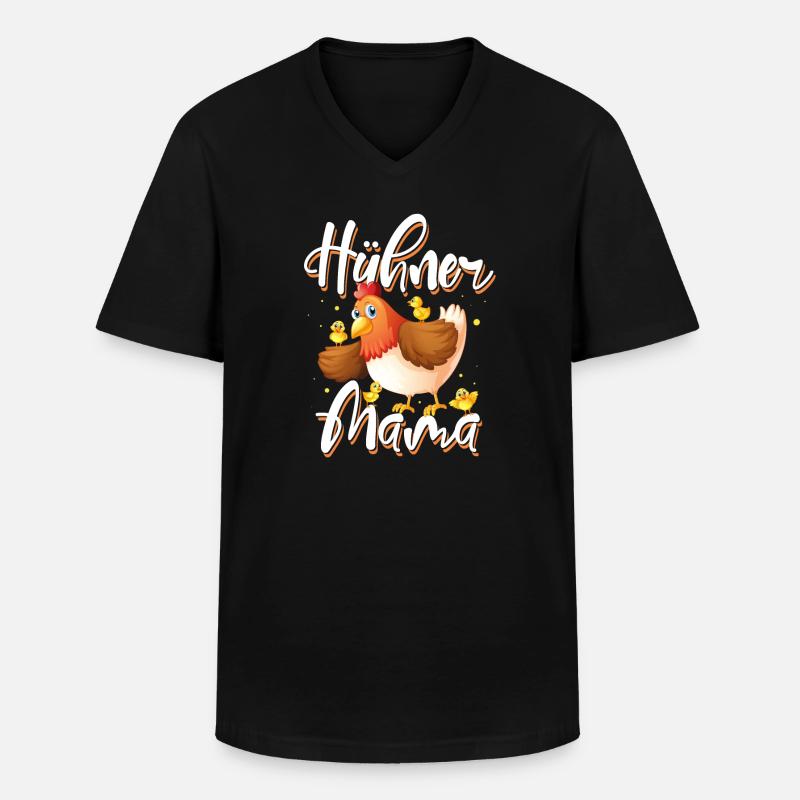Hühner Mama - Männer-T-Shirt mit V-Ausschnitt - Schwarz