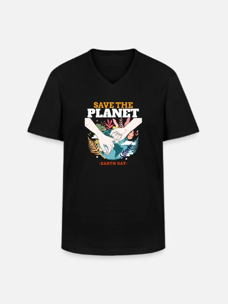 Save the Earth – Earth Day - Men's V-Neck T-Shirt - black