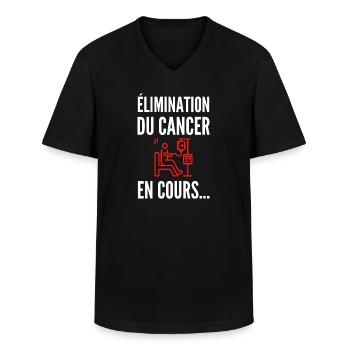 Élimination en cours – Avancer, simplement - T-shirt col V Homme - noir - Devant - AI Model Male 178 dark (178cm)