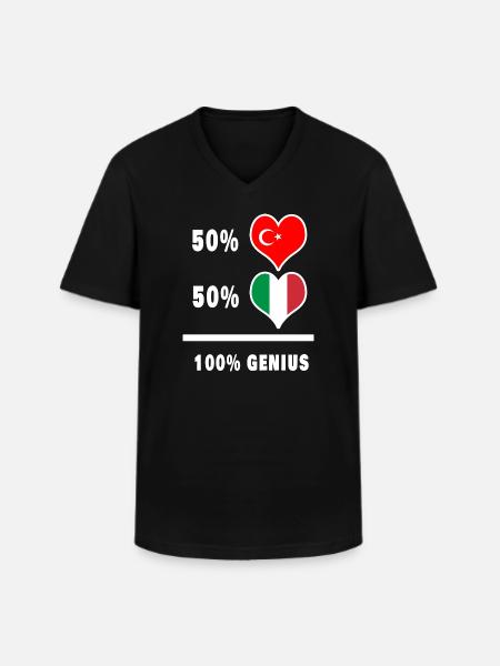 Italy and Turkey awesome / gift - Men's V-Neck T-Shirt - black