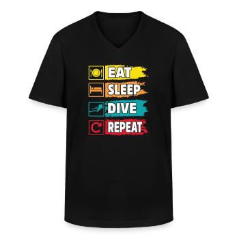 Taucher Tauchen - Männer-T-Shirt mit V-Ausschnitt - Schwarz - Vorne - AI Model Male 178 dark (178cm)