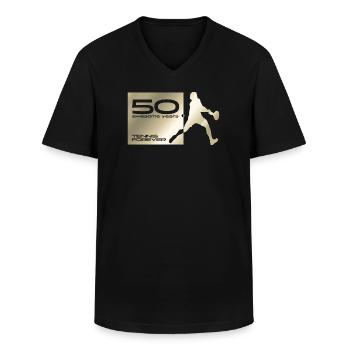 50 Jahre jung Tennisspieler - Männer-T-Shirt mit V-Ausschnitt - Schwarz - Vorne - AI Model Male 178 dark (178cm)