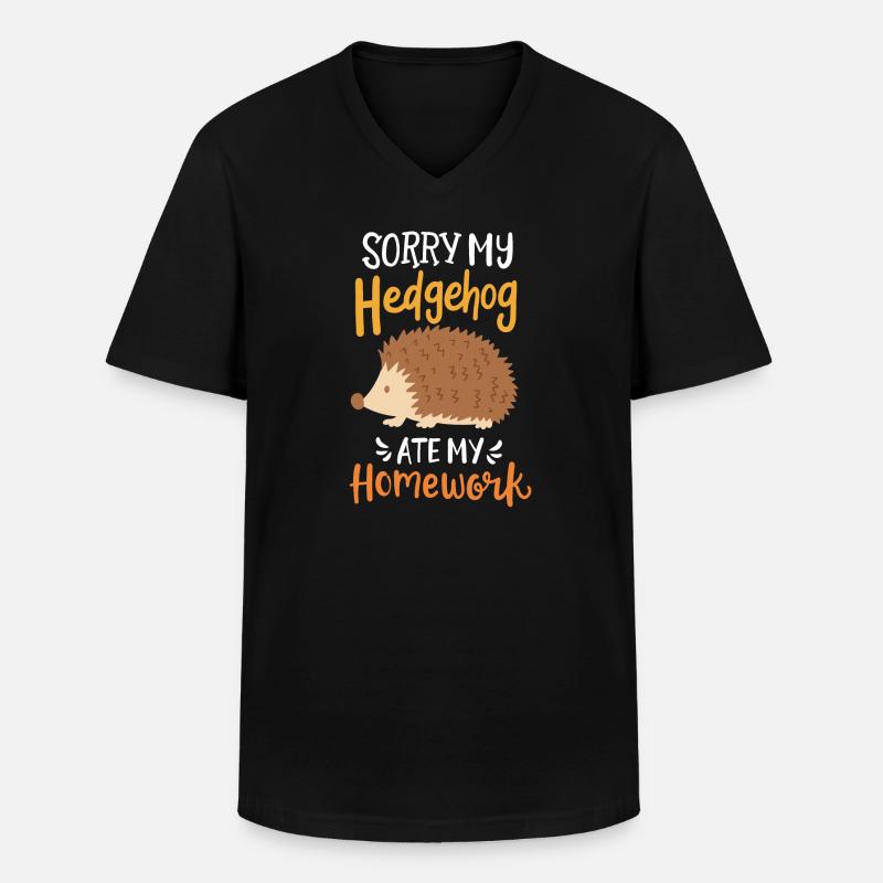 Igel Schüler Schule - Männer-T-Shirt mit V-Ausschnitt - Schwarz