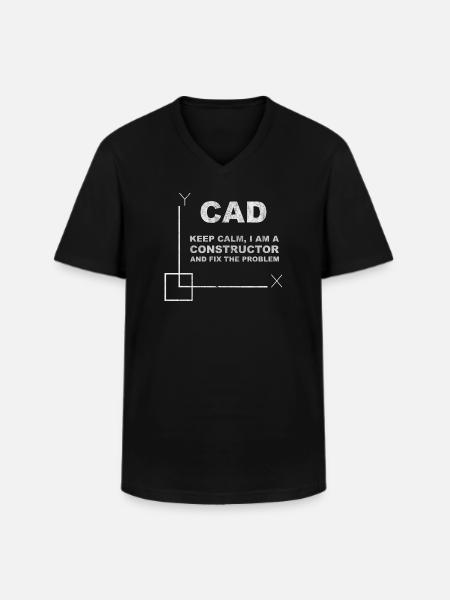 CAD Keep Calm Constructor Engineering - T-shirt col V Homme - noir