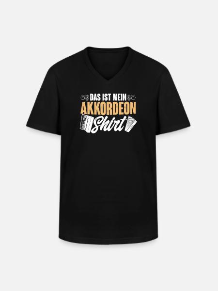 Akkordeon - Männer-T-Shirt mit V-Ausschnitt - Schwarz