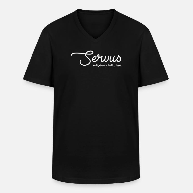 servus hello bye - weiß - Männer-T-Shirt mit V-Ausschnitt - Schwarz