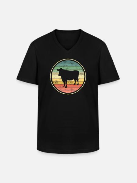 Kuh Kühe - Männer-T-Shirt mit V-Ausschnitt - Schwarz