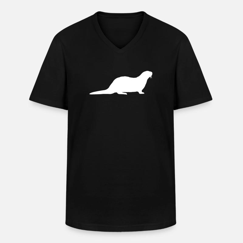 Otter - Männer-T-Shirt mit V-Ausschnitt - Schwarz