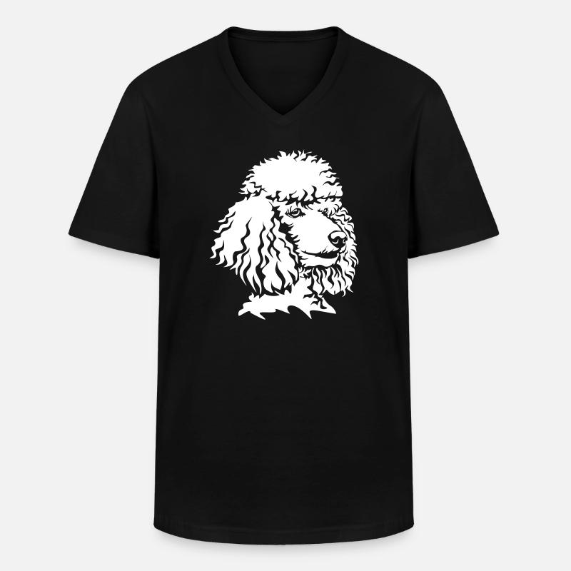 Pudel Kopf "Black Edition" - Männer-T-Shirt mit V-Ausschnitt - Schwarz