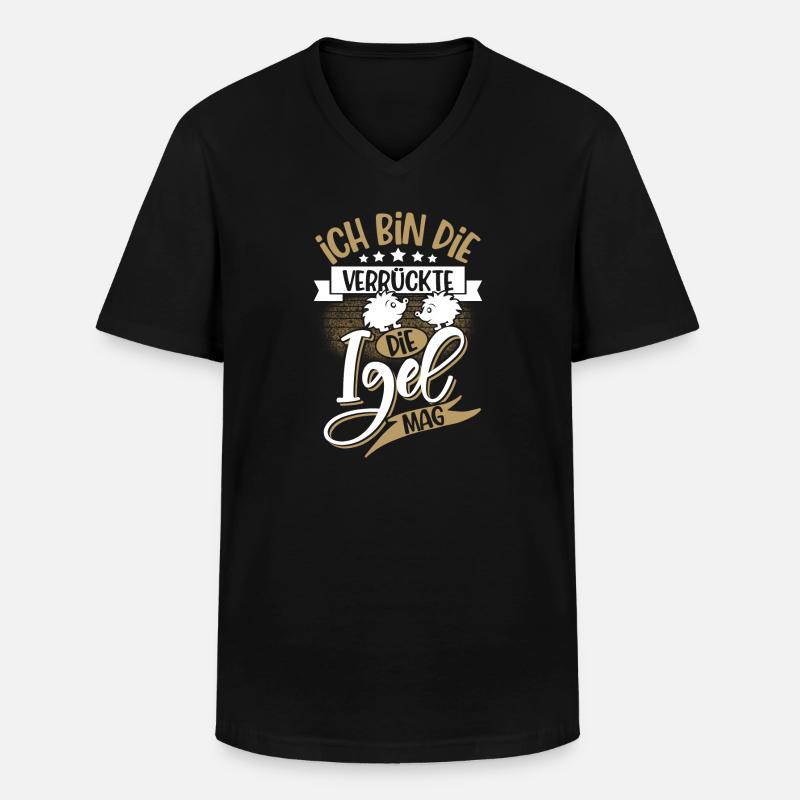 Igel - Männer-T-Shirt mit V-Ausschnitt - Schwarz