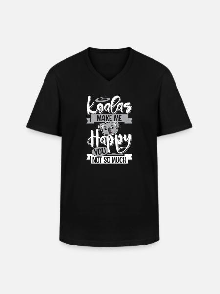 Koala - Männer-T-Shirt mit V-Ausschnitt - Schwarz