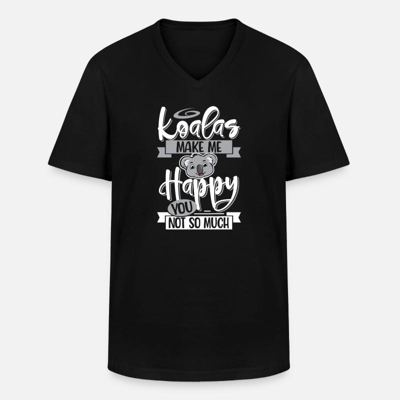 Koala - Männer-T-Shirt mit V-Ausschnitt - Schwarz
