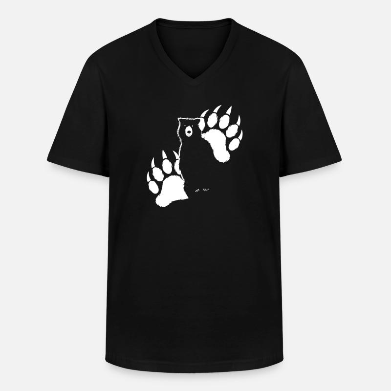 Grizzli-Bär - Männer-T-Shirt mit V-Ausschnitt - Schwarz