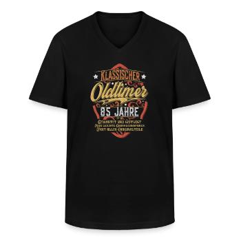 85. Geburtstag Klassischer Oldtimer - Männer-T-Shirt mit V-Ausschnitt - Schwarz - Vorne - AI Model Male 178 dark (178cm)