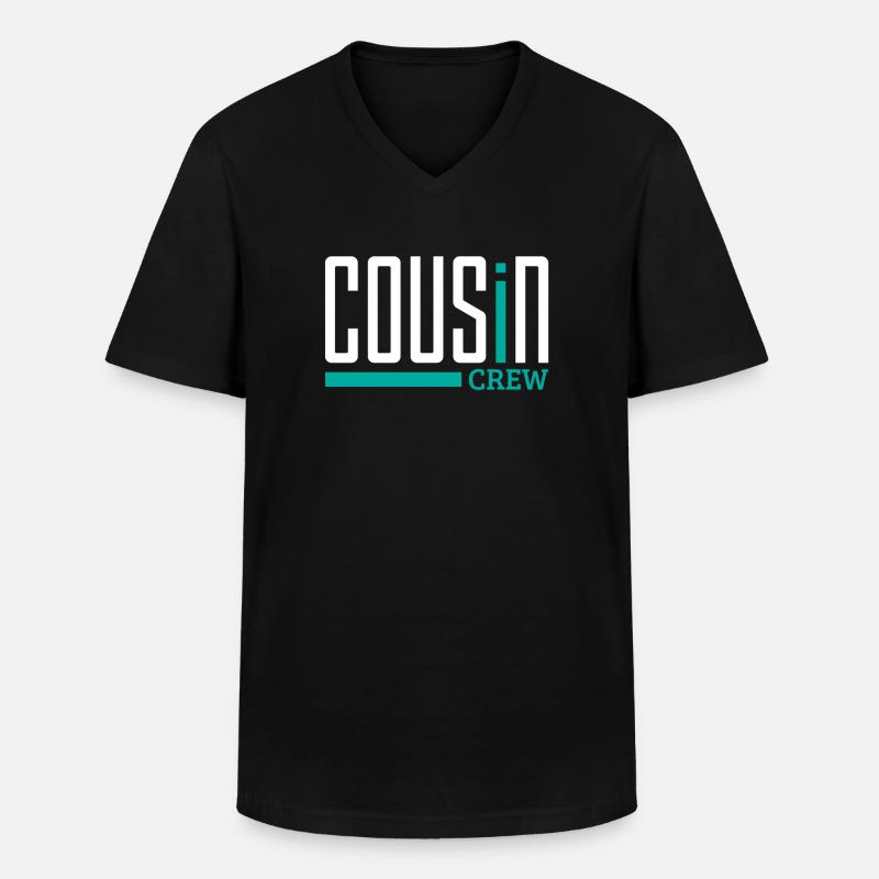 Cousin Cousin Crew - Männer-T-Shirt mit V-Ausschnitt - Schwarz