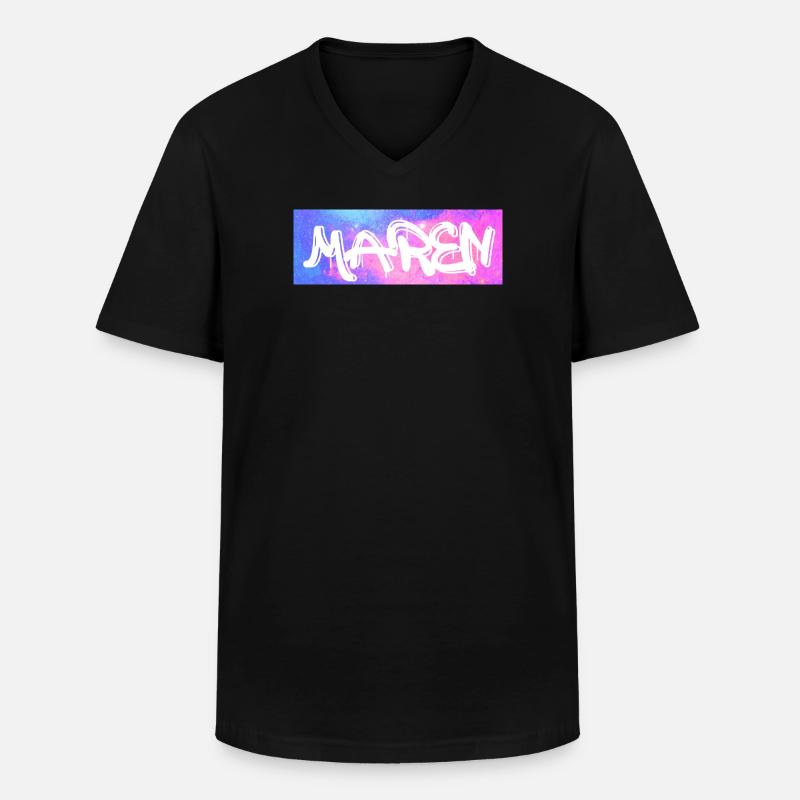 Maren Name Geschenk Geschenkidee Galaxie - Männer-T-Shirt mit V-Ausschnitt - Schwarz