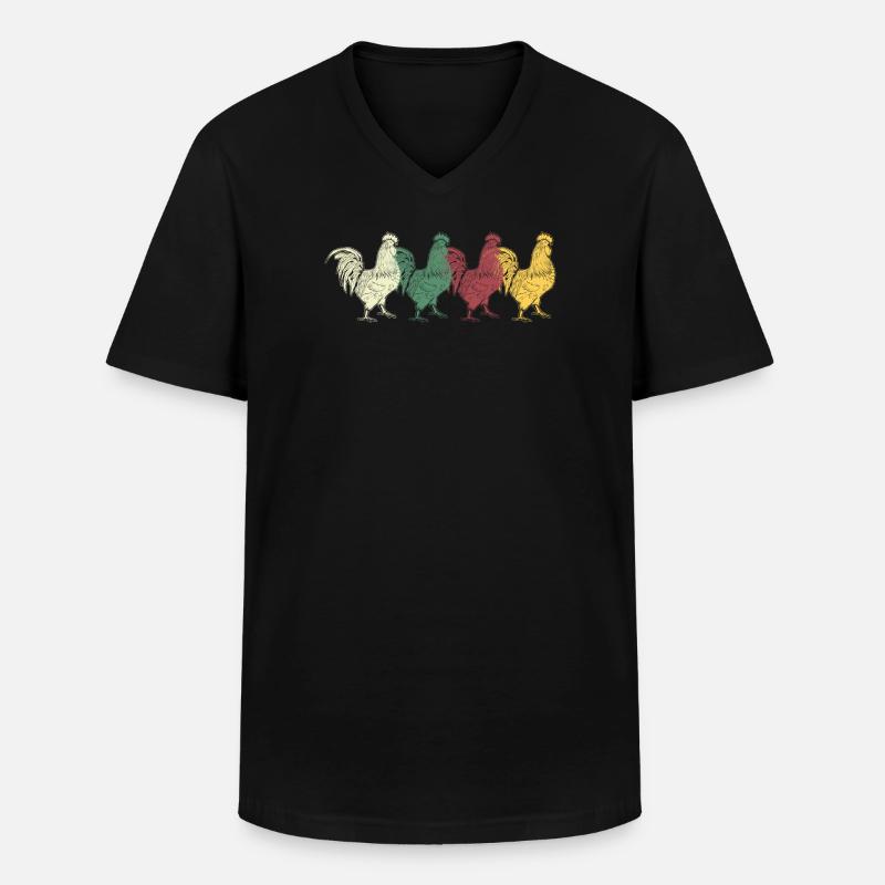 Hahn - Männer-T-Shirt mit V-Ausschnitt - Schwarz