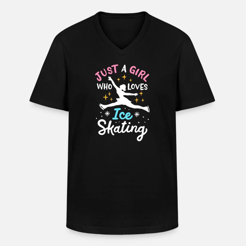 Eislaufen Eisläufer - Männer-T-Shirt mit V-Ausschnitt - Schwarz