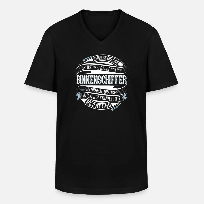 Binnenschiffer - Männer-T-Shirt mit V-Ausschnitt - Schwarz