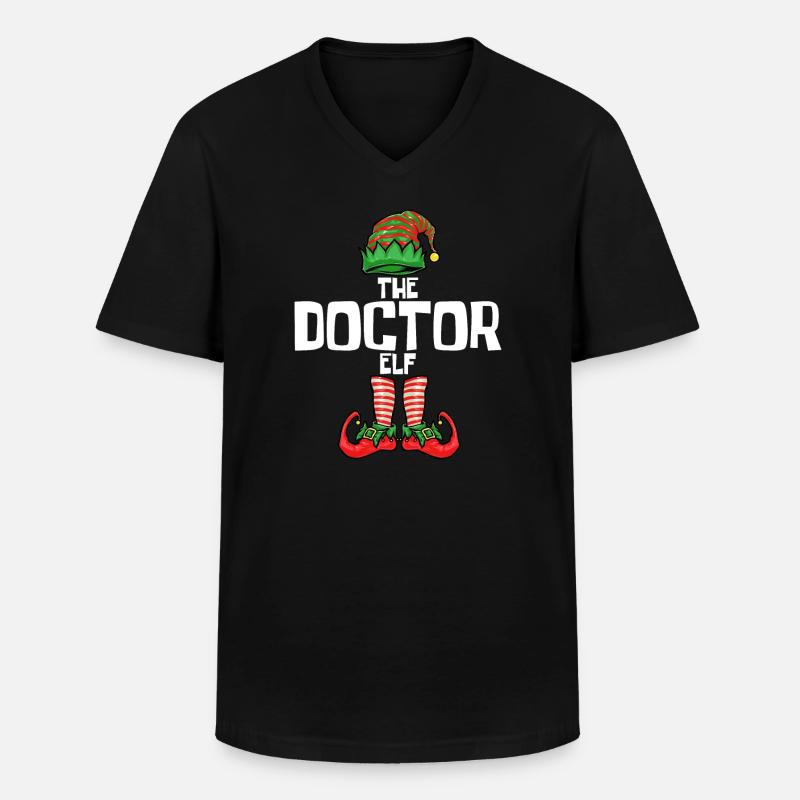 Weihnachten Doktor Elf - Männer-T-Shirt mit V-Ausschnitt - Schwarz