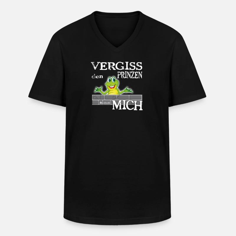 Frosch König textile Geschenkidee - Männer-T-Shirt mit V-Ausschnitt - Schwarz