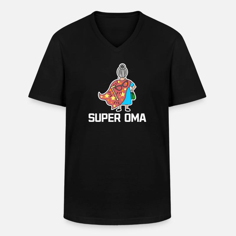 Superoma Brille Großmama Oma Statement Großmutter - Männer-T-Shirt mit V-Ausschnitt - Schwarz