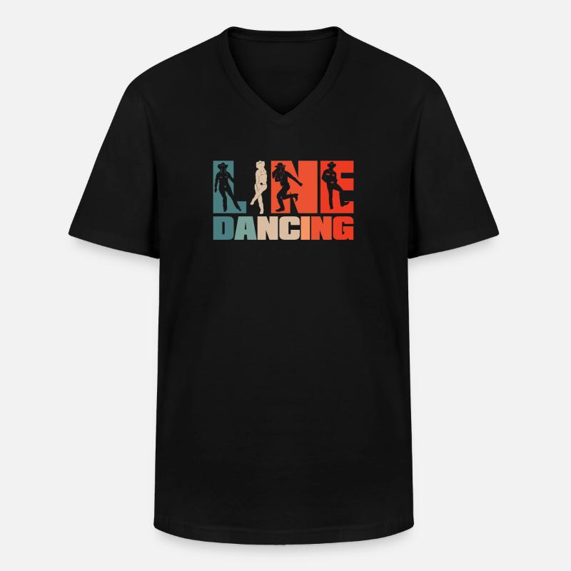 Line Dance Line Dancing - Männer-T-Shirt mit V-Ausschnitt - Schwarz